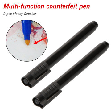 2Pcs Useful Money Checker Money Detector Currency Detector Counterfeit Marker Fake Banknotes Tester Pen Ink Hand Checking Tools