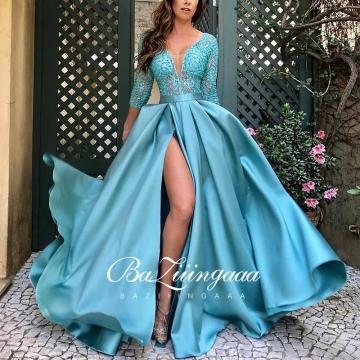 BAZIIINGAAA Luxury 2020 Party Elegant Woman Evening Gown Plus Size Slim Printed Long Evening Dresses Suitable for Formal Parties