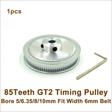 POWGE 85 Teeth 2GT Timing Belt Pulley Bore=5/6.35/8/10mm For Width=6mm 2GT Timing Belt 3D Printer Parts 85T 85Teeth GT2 Pulley
