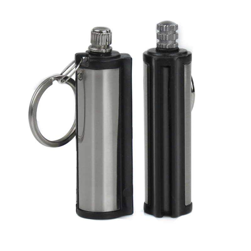 Mini cylindrical appearance metal million matches kerosene flint lighter kerosene outdoor camping creative lighter