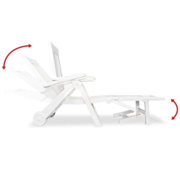 [AU Warehouse] Furniture Sun Lounger with Footrest Plastic White
