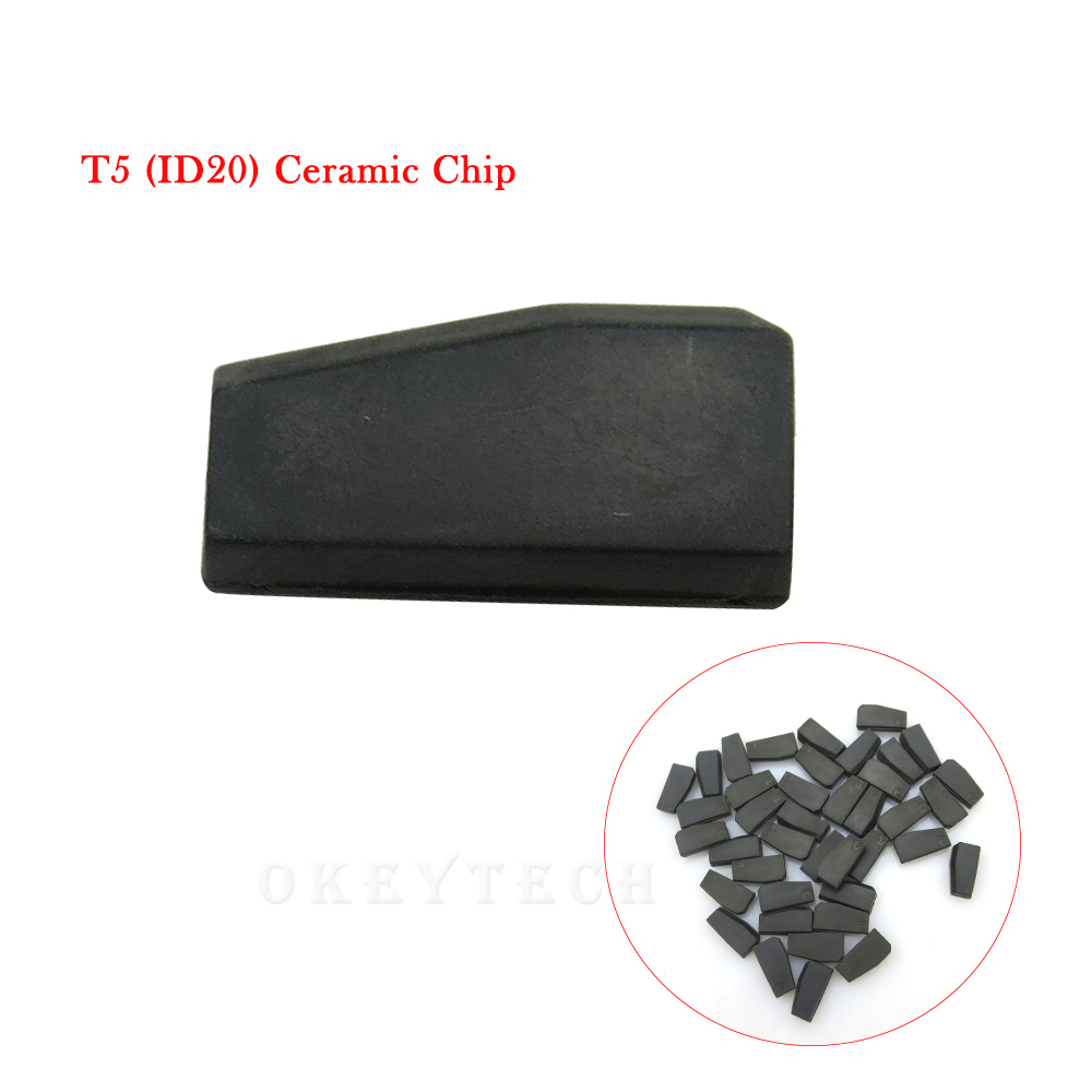 OkeyTech 10pcs/lot New ID T5-20 Transponder Chip Blank Carbon T5 Cloneable Chip for Car Key Cemamic T5 Chip