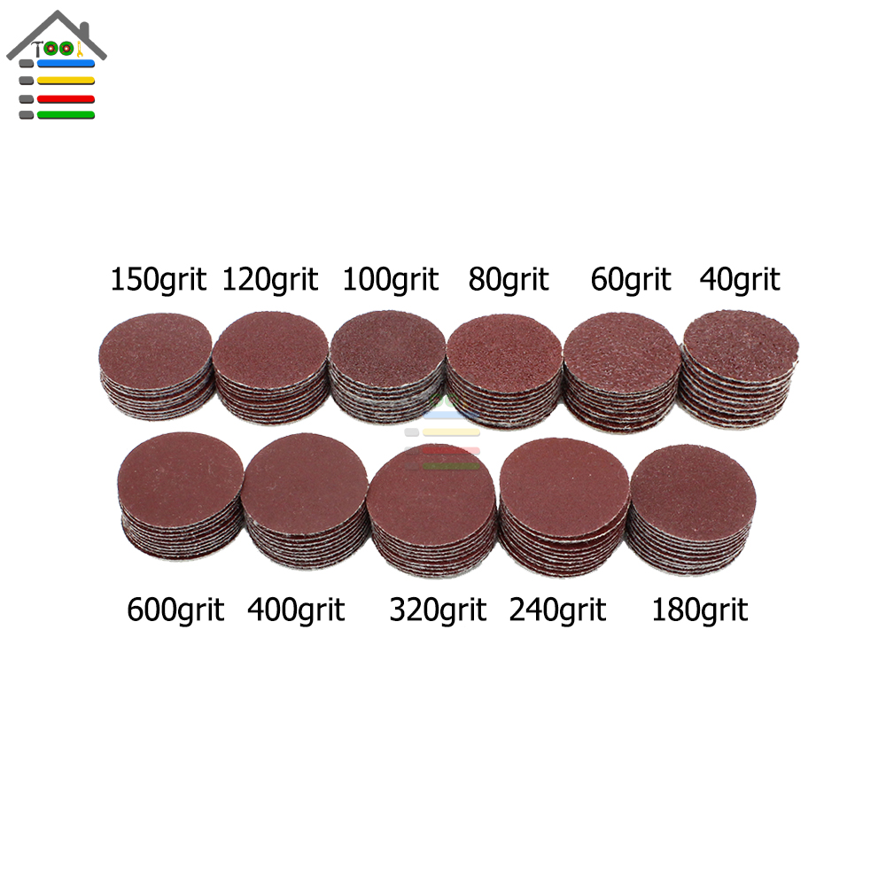 AUTOTOOLHOME 112PC 25mm 40-600 Mixed Grit Sanding Disc Sander Accessory 2.3mm Shank for Dremel Grinder Pad Abrasive Tool