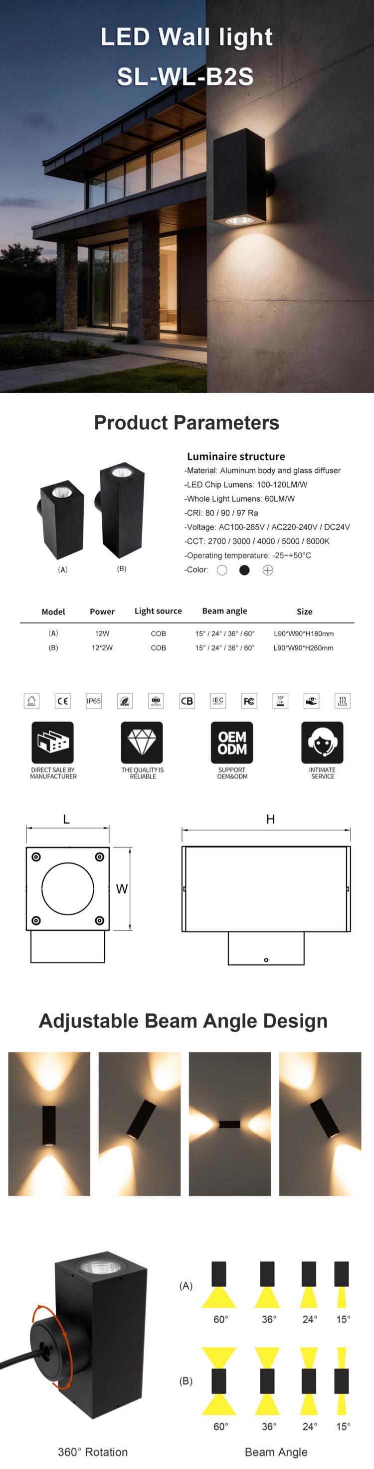 Outdoor LED Square Wall Lamp