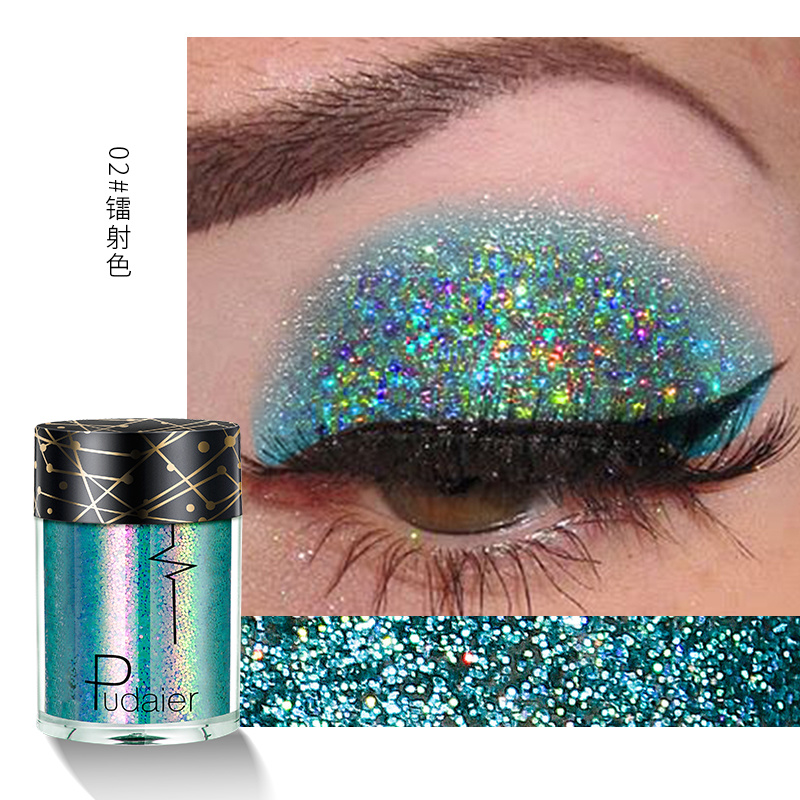 pudaier 36 Colors Highlighter Loose Glitter Shimmer Powder Face Body Hair Eye Glitter Pigments Makeup High Gloss Flash TSLM1