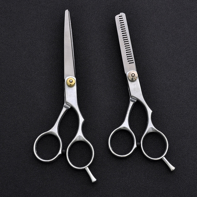 1pcs Portable Stainless Steel Thinning Shears Regular Hair Scissors Hairdressing Snipping Shearing Tool Flat Teeth Blades