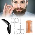 Hair Growth Beard Styling Beard Care Set Beard Shaping Template Comb Barber Tool Beard Styling Comb Scissors Mens Beard Tool