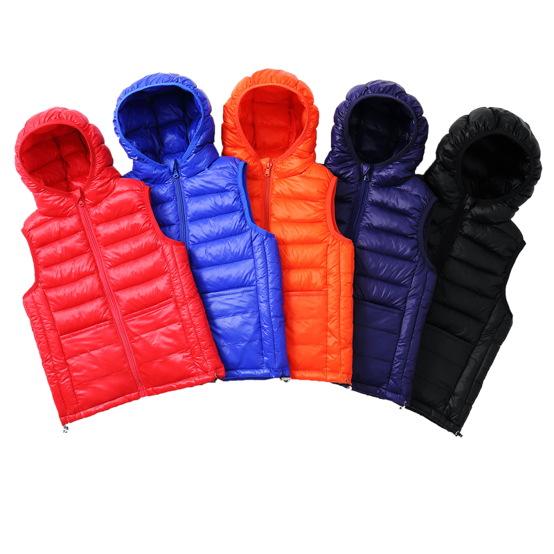 2020 Children Warm Vest Kids Thicken Waistcoat Kids Outerwear Vest Children Clothing Teenager Boys Girls Hooded Jacket Down Vest