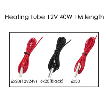 3D Printer Parts Heating Tube 12V 40W 1M length ( 6*15/6*20/6*30mm ) Ceramic Cartridge For Extruder Heating 40W Extrusion Heater