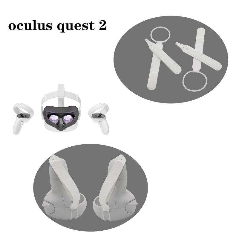 Fixed Strap Sweat Absorption Anti-off Hand Knuckle Strap Set VR Glasses Accessories PU Handle Fixed Strap For Oculus Quest 2 VR