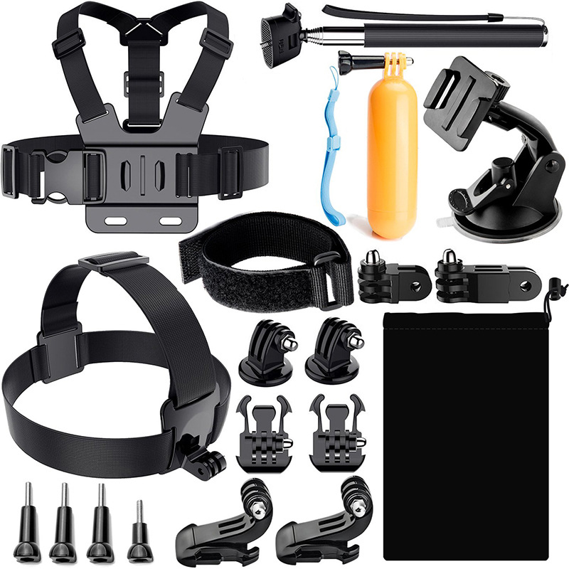 50 in 1 Sports Camera Accessories Kit Selfie Stick Storage bag Head Strap Chest Set For Gopro SJCAM Xiaomi Yi Dji Osmo Action