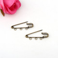 3pcs Bronze Plated 2/3/4/5/6 Hole Brooch Findings Safety Pins Connector Dangle DIY Making Charms Pendant Needle Jewelry C17