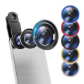 3-in-1 Fish Eye Lenses With Clip 0.67x For IPhone Samsung All Cell Phones Wide Angle Macro Fisheye Lens Camera Kits Mobile Phone