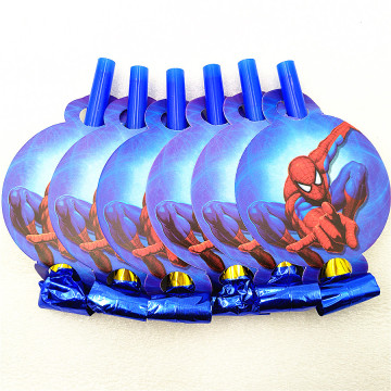 6pcs/lot Spiderman Party Supplies Noise Maker/Blowout Cartoon Birthday Party Decoration Favor Theme Festival For Kids Girls Boys