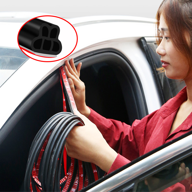 2 Meters Car Door Seal Strip EPDM Rubber Noise Insulation Anti-Dust Soundproof Car Seal Strong 3M Adhensive External Accessory