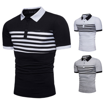 2020 Men's Polo Shirt Casual Business Short Sleeve Brand Polo Shirt Male Fashion Striped Polo Shirts Social