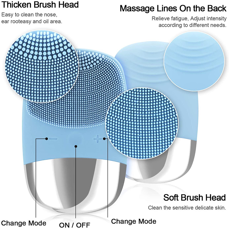 USB Electric Facial Cleansing Brush Skin Massager Silicone Sonic Vibration Face Cleaner Deep Pore Cleaning Face Cleansing Brush