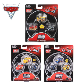 3Pcs/Set Disney Pixar Cars 3 Metal Vehicles Mini Racers Lightning McQueen Black Storm Jackson Luigi Guido Car Toys Boy Baby Gift