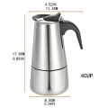 4/6Cup Coffee Maker Pot Espresso Latte Percolator Electric Stove Home Office Kitchen Supplies U1JE
