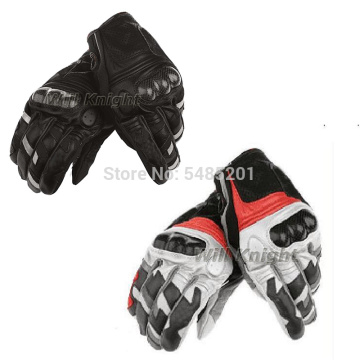 Men's Motorcycle Riding Gloves Genuine Leather Black White Red Short Racing Gloves