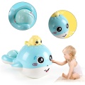 Baby Cartoon Floating Whale Bath Toy Water Spraying Tool Bathroom Shower Toys For Children Hammer Rattles Funny Bathing Games