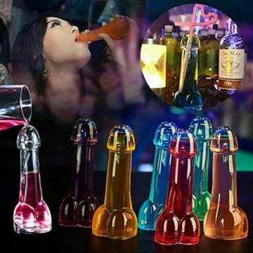 Penis Shape Transparent Creative Wine Glass Cup Beer Juice High Boron Martini Cocktail Glasses Bar Decoration Universal Cup