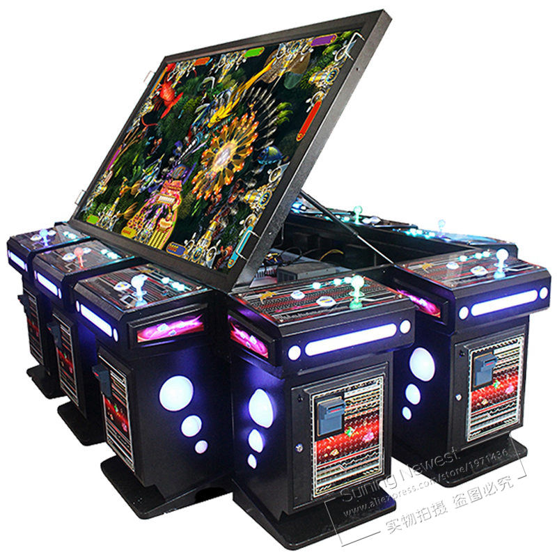 100 inch Screen 10 Players Fish Video Table Gambling Tickets Redemption Machine Fish Hunter Casino Arcade Game Machine