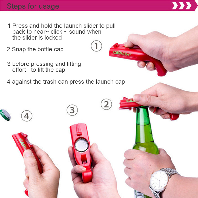 Creative Portable Beer Opener Cap Gun Bottle Opener Beer Bottles Open Capgun Drink Opening Shooter Bar Outdoor Celebration Tools