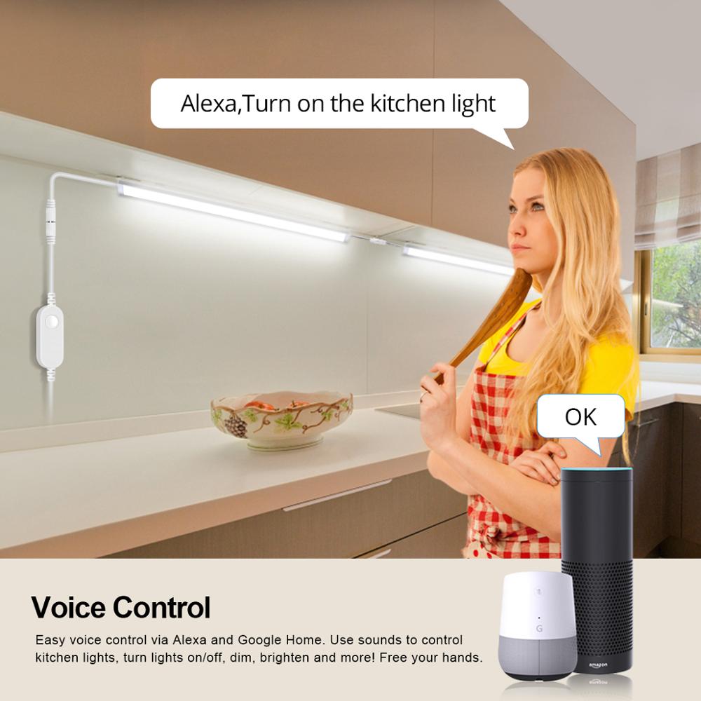 Tuya Smart Life DC12V 30/40/50CM LED Cabinet light WiFi APP and Voice Control Kitchen Lamp Lighting work with Alexa/Google Home