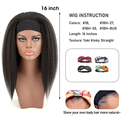 Synthetic Machine Made Headband Wigs For Black Women Supplier, Supply Various Synthetic Machine Made Headband Wigs For Black Women of High Quality