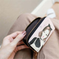 New Fashion Printed Women Card Bag PU Leather Wallet Cartoon Girl Mini Zipper Clutch Bag Business Card Case Credit Card Holder