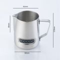 Coffee Milk Frothing Pitcher With Built-In Thermometer Espresso Coffee Barista Craft Latte 304 Stainless Steel 20oz / 600 ml