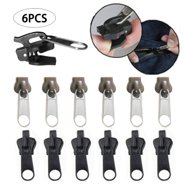 12/6Pcs Universal Slider Instant Fix Zipper Repair Kit Replacement Zipper Pull Teeth Rescue Zippers Sewing Clothes