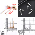 50pcs stainless steel Dia 4/5/6/8/10mm Gold Stud Earrings Back Plug Ear Pins Ball Needles for DIY Jewelry Making Findings