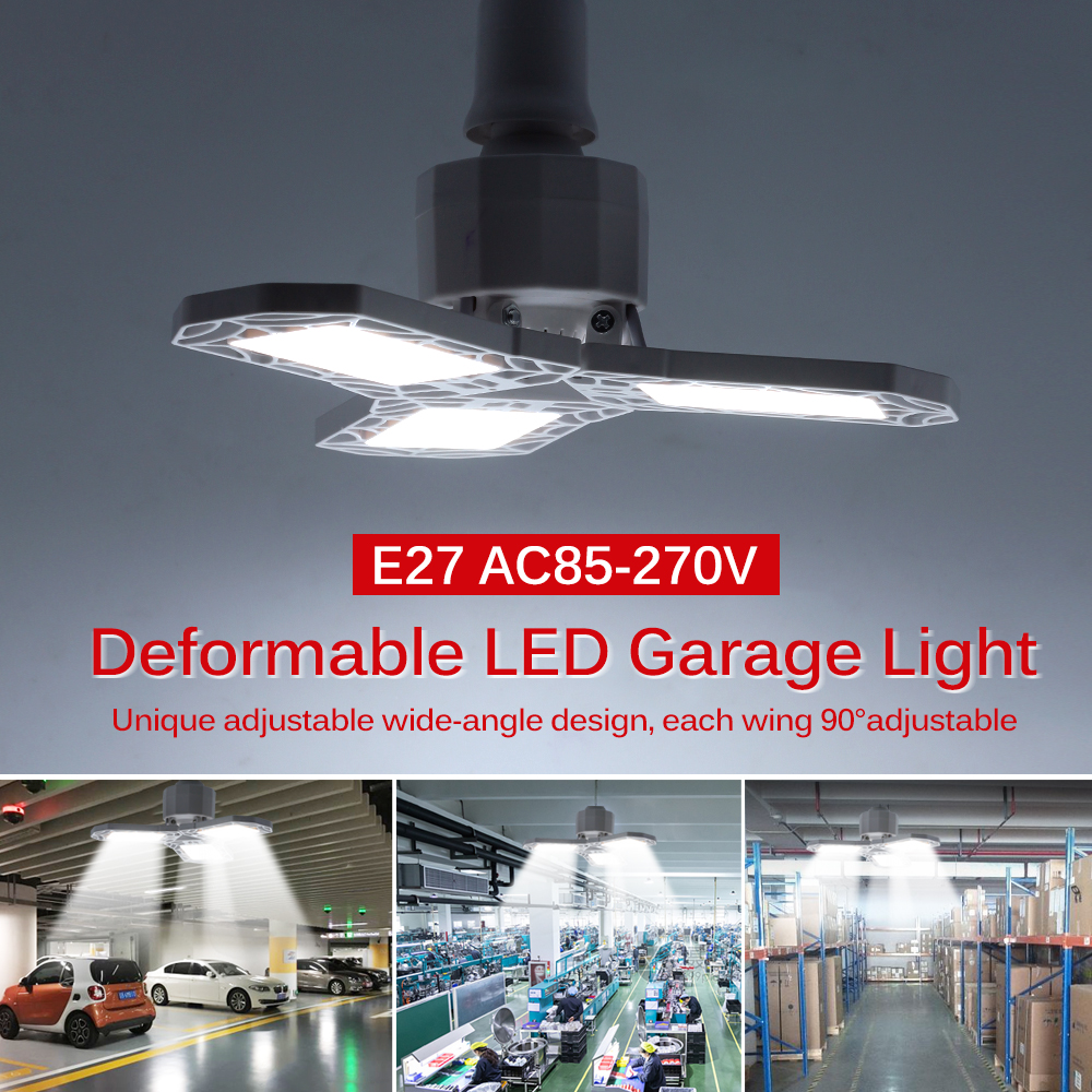 360 Degrees LED Garage Light E27 AC85-270V Deformation Adjustable Angle High Bay Light 15W 25W Industrial Lighting for Workshop