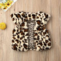 1-6Y Cute Toddler Kids Baby Girl Vest Coat Warm Fuzzy Leopard Print Vest Coat Jacket Fur Waistcoat Spring Winter Clothes Outwear