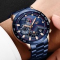 Mens Watches LIGE Top Brand Luxury Chronograph Wrist Watch All Steel Watches For Men Waterproof Quartz Watches Relogio Masculino