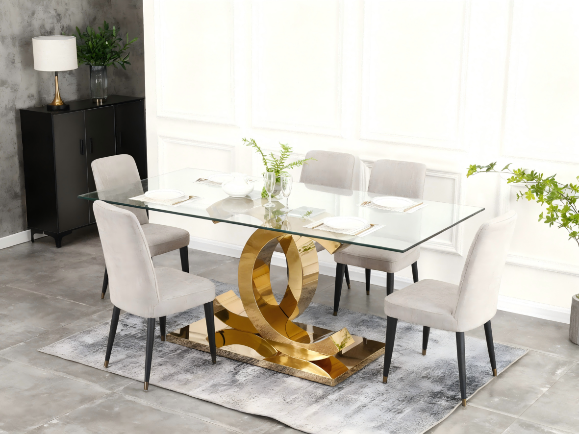 TL-21SD01 glass dining table 3