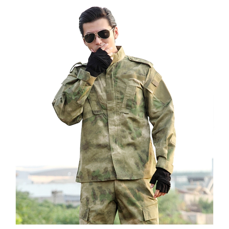 Outdoor Army Military Uniform Camofluage Tactical Atacs A-tacs FG Camo Durable Shirt & Pants Army Combat Coat and Trousers