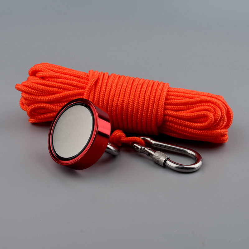 200Kg Red Magnet Strong N52 Neodymium Permanent Magnet Lifting Magnets with 20m Rope Option Fishing Magnet Magnetic Material