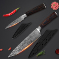 QING Chef's knife Slicing Carving Knives Set 8/3.5 inch Cooking Tool Japanese Stainless Steel Razor Sharp Blade Stain Resistant
