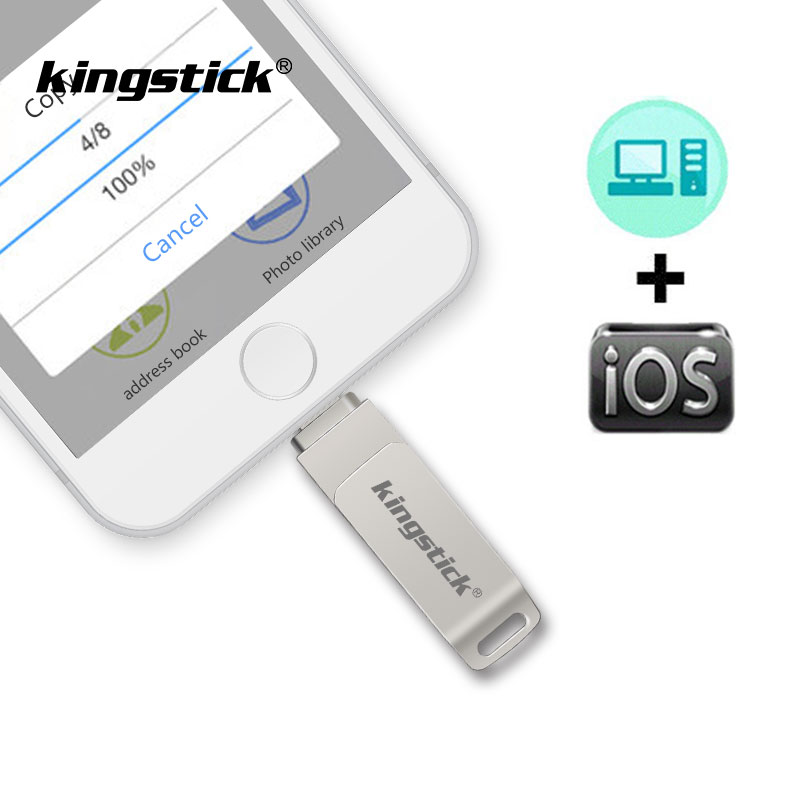 Usb Flash Drive For iPhone 6/6s/6Plus/7/7Plus/8/X Usb/Otg/Lightning 2 in 1 Pen Drive For iOS External Storage Devices