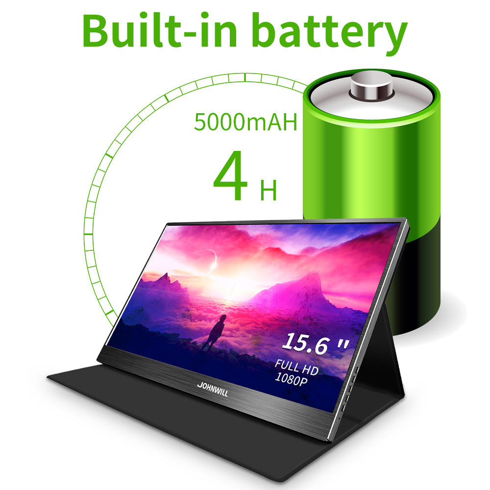 15.6 inch touch screen monitor portable 1080P ips hd usb type c display rechargeable battery monitor for laptop phone PS4 XBOX