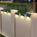 4/8pcs LED Solar Powered Fence Stair Wall Lights Garden Lamp Step Path Decking Outdoor Landscape Waterproof Fence Solar Lights