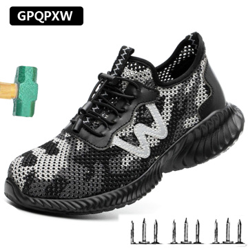 Outdoor Light Men And Women Work Shoes Steel Toe Anti-smashing anti Puncture Safety Shoes 2019 Summer Breathable Deodorant Boots