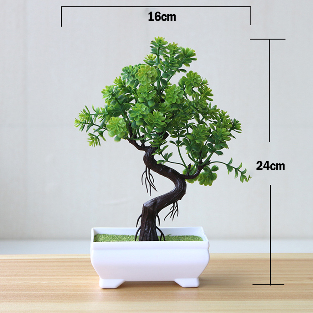 Artificial Plants Potted Bonsai Green Small Tree Plants Fake Flowers Potted Table Ornaments For Home Garden Party Hotel Decor