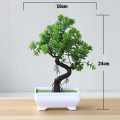 Artificial Plants Potted Bonsai Green Small Tree Plants Fake Flowers Potted Table Ornaments For Home Garden Party Hotel Decor