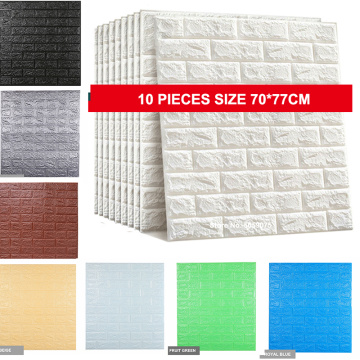 10pcs 3D Brick Wall Stickers DIY Self Decor Foam Wall Covering Wallpaper For TV Background Kids Living Room Waterproof