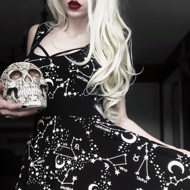 Lolita Cosplay Halloween Costumes Gothpunk Dark Series Sexy Chic Sleeveless Dress