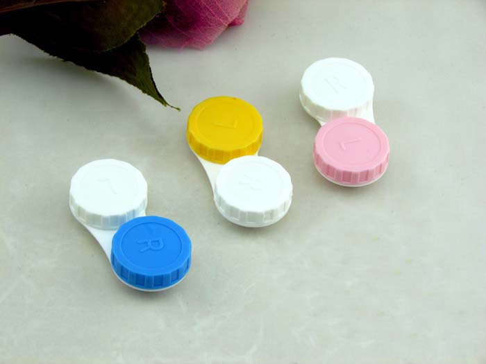 10pcs/lot Simple Contact Lens Case Box Eyewear Accessories Cute Travel Box Container For Eyes Lenses Random Color Wholesale